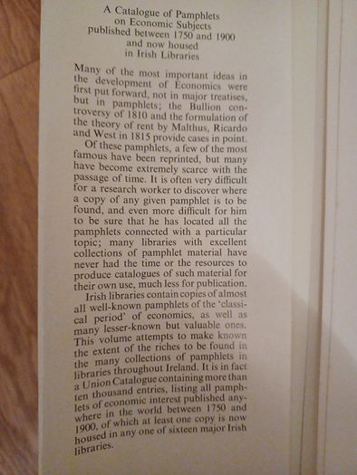 A Catalogue of Pamphlets on Economic Subjects