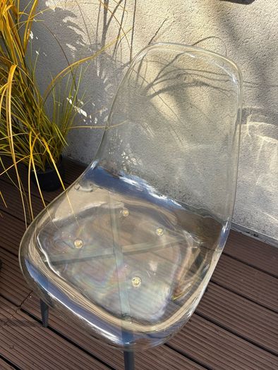Pair of Modern Transparent Acrylic Dining Chairs