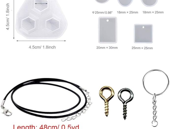 FREE EXPRESS SHIPPING 43 PCS Clear Jewelry Silicone Molds Set Water Wave Casting Mold Set Included 22 PCS Jewelry Resin Casting Mold and 3 Style Accessories for Jewelry Craft Making DIY