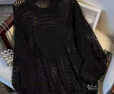 Brand new Black crochet jumper size UK 16/18 EU 44/46 Postage included