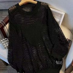 Brand new Black crochet jumper size UK 16/18 EU 44/46 Postage included