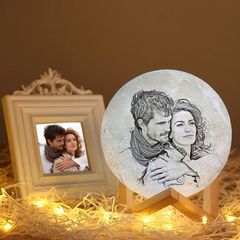 Custom 3D Photo Moon Lamp Personalised LED Night Light