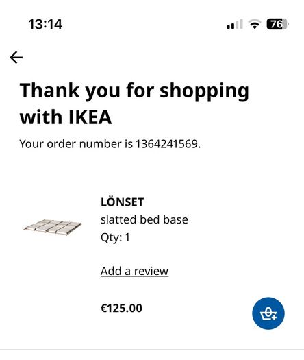 Free Ikea Lonset Slatted Bed Base 150x200 Cm