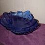 Vintage blue glass leaf dish bowl Image 6