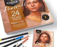 Themed 24 Coloured Pencil Set in Tin Box, perfect colours for Portraits  Featuring, smooth coloured cores, blending & layering - Ideal for Drawing, Sketching and Colouring MULTIPLE COLOURS AVAILABLE, SEE PHOTOS (FREE POSTAGE)