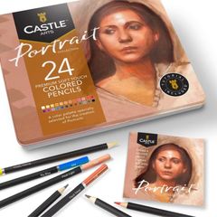 Themed 24 Coloured Pencil Set in Tin Box, perfect colours for Portraits  Featuring, smooth coloured cores, blending & layering - Ideal for Drawing, Sketching and Colouring MULTIPLE COLOURS AVAILABLE, SEE PHOTOS (FREE POSTAGE)
