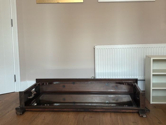 Mirror mantel - dark brown wood