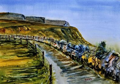moher cliff walk watercolour