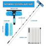 Long Reach Window Cleaning Equipment, 3 in 1 Telescopic Window Cleaner, 270 Rotating Squeegee Window Cleaning Kit with 8 Extendable Pole for Indoor/Outdoor High Window, Blue Image 2