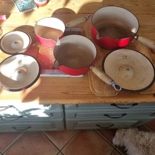 3 x  le creuset pots
