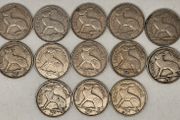 Ireland 1928-1967 3d Threepence Coin Lot 13 Coins Mixed Date and Grades