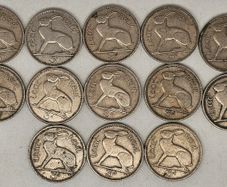 Ireland 1928-1967 3d Threepence Coin Lot 13 Coins Mixed Date and Grades