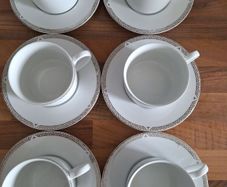 Royal Doulton Platinum Set of 6 Cups & Saucers