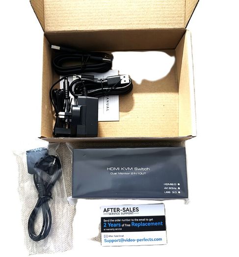 HDMI KVM switch dual monitor 2 in 1 out