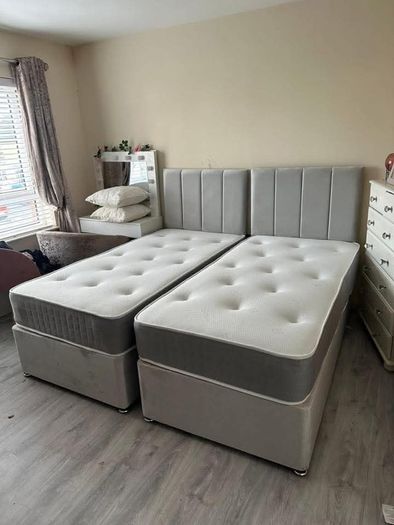 Single bed and mattress