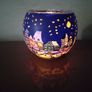 Christmas glass tea light holder Image 7