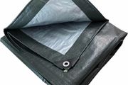 Heavy Duty Tarp Tarpaulin Reinforced Eyelets Thick 4mx6m 13ftx19ft (140g/m) PE Tarpaulin Waterproof Sheet Silver Army Green Premium Quality Cover Tarp for Outdoor Camping