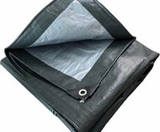 Heavy Duty Tarp Tarpaulin Reinforced Eyelets Thick 4mx6m 13ftx19ft (140g/m) PE Tarpaulin Waterproof Sheet Silver Army Green Premium Quality Cover Tarp for Outdoor Camping