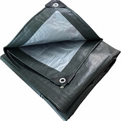 Heavy Duty Tarp Tarpaulin Reinforced Eyelets Thick 4mx6m 13ftx19ft (140g/m) PE Tarpaulin Waterproof Sheet Silver Army Green Premium Quality Cover Tarp for Outdoor Camping