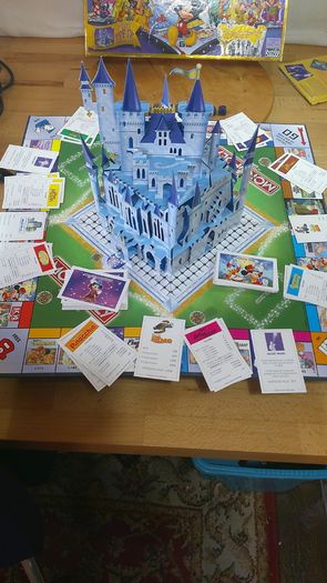 Monopoly Disney Edition Board Game 2004 Parker Brothers 3D Pop-Up Castle Complete - Golden Tinker Bell Mover