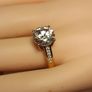 3 carat Moissanite Solitaire Ring in 18kt Vermeil Hard Gold Plated Sterling Silver (Bargain) Image 8