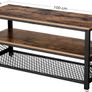 TV Stand for TV up to 43 Inches, Industrial Design Console / Lowboard / Living Room Table, Metal Frame, Wood Grain, Vintage, Dark Brown Image 4