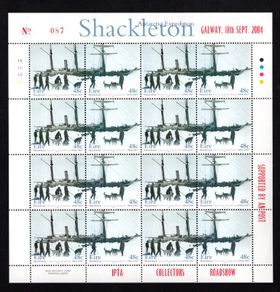 2004 Ireland IPTA Roadshow Galway 18th September 2004 Commemorative Stamps Exhibition Souvenir on 2004 48c Shackleton Sheet Mint Never Hinged (MNH)
