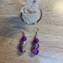 Handmade Glass Purple Earrings Image 3