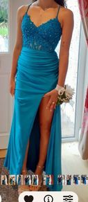 Electric Blue Debs corset dress bought in Dani's closet