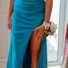 Electric Blue Debs corset dress bought in Dani's closet