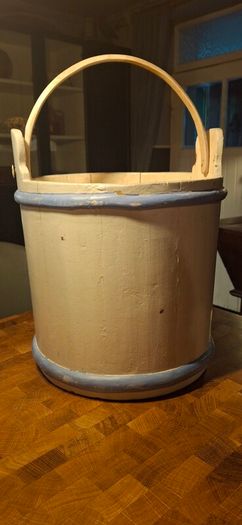 Antique Painted Wooden Bucket