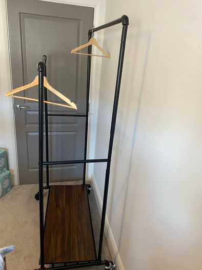 Iron clothes rail/shelf on wheels