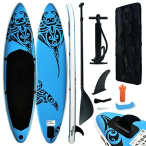 Inflatable Stand Up Paddleboard Set 366x76x15 cm Blue