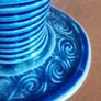 Blue Ceramic 3x Candle Holder Image 7