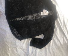 New long sleeved black lace shirt with tags