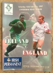 Very Rare 1997 Ireland v England - Five Nations Championship Programme
