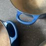 Le Creuset Cast Iron Casserole Dish Dutch Oven with Lid 24 and 22 Blue Enamel Image 8