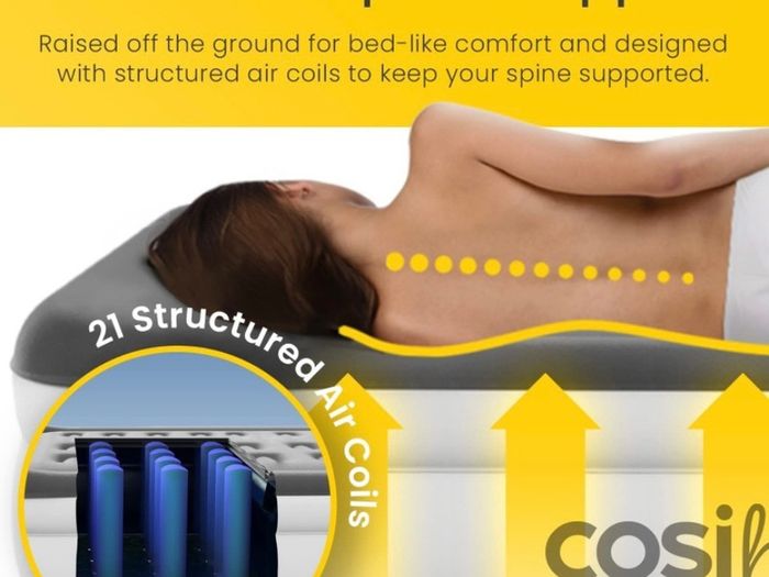 Single Sized Air Bed - Premium Single Air Mattress With a Built-in Electric Pump, Integrated Raised Pillow and Storage Bag MULTIPLE SIZES AVAILABLE (FREE POSTAGE)