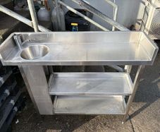 Stainless steel counter with sink