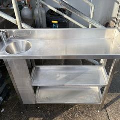Stainless steel counter with sink