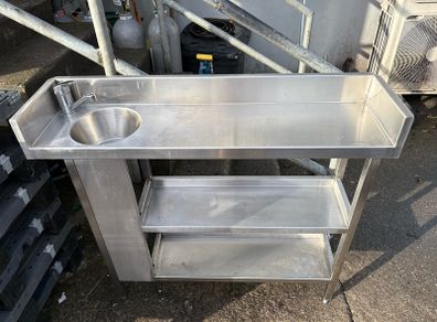Stainless steel counter with sink