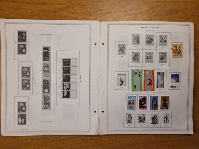 Poland 1946 -1983  Minkus Stamp album pages partially filled