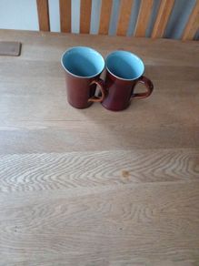 Denby VIntage Mugs Brown/Blue Inside