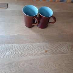 Denby VIntage Mugs Brown/Blue Inside