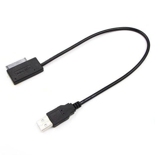 USB 2.0 to Slimline SATA (7+6) 13Pin Laptop/Notebook CD/DVD Drive Convertor Adapter Cable (Brand New/Warranty)