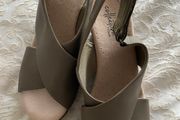 Olive Green Clarks Wedge Heeled Sandals - Size 39.5 - New