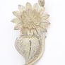 Vintage 925 Sterling Silver Filigree Flower Brooch Image 2