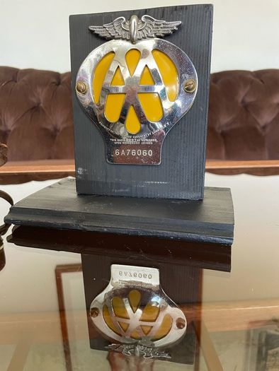 Classic AA Automotive Association Car Members Badge Mid 20th Century 1957 to 1959