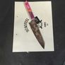 Damascus Kiritsuke Knife with Japanese Cat Engraving  Precision, Spirit & Elegance Image 5
