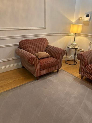 2 elegant fabric armchairs